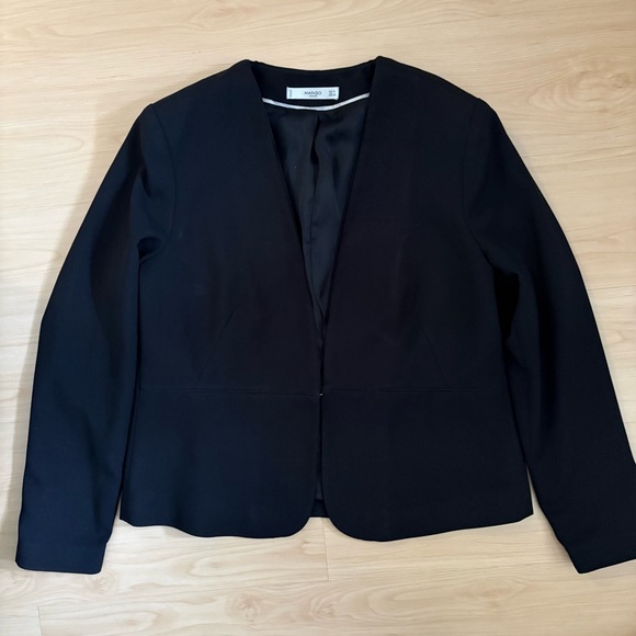 3 for $30 🌸 Mango Black Open Front Blazer Minimalist Business Jacket Large - Picture 6 of 12